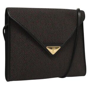 Authentic SAINT LAURENT Shoulder Bag Canvas Purple Gold